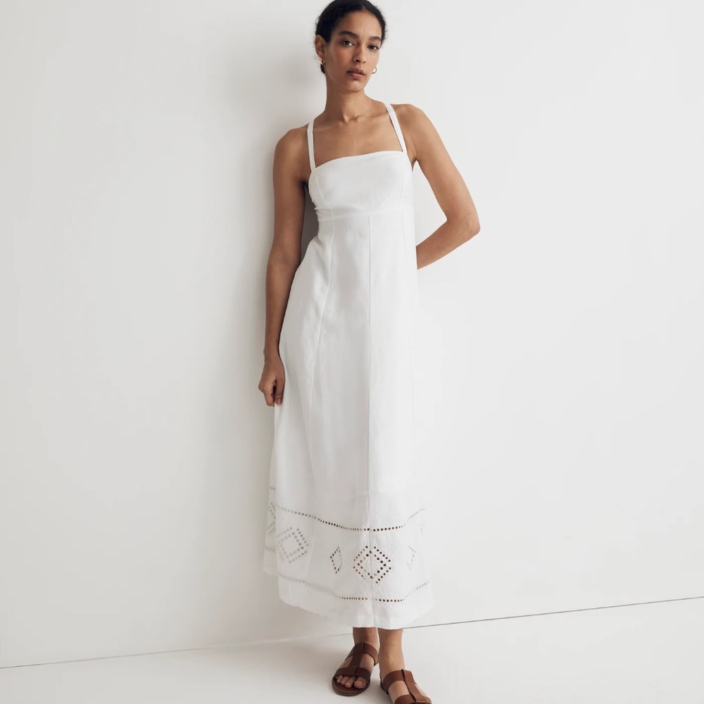 Embroidered Eyelet Tie-Back Cami Midi Dress by Madewell